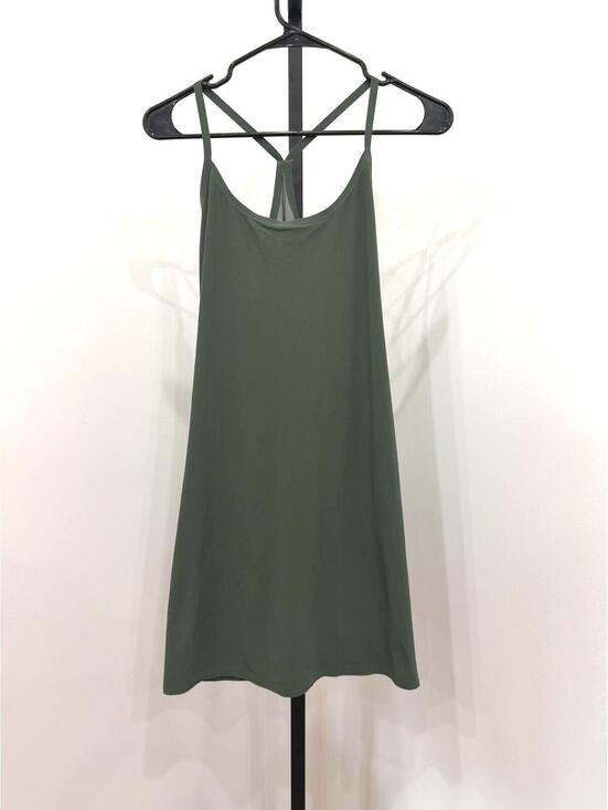 Outdoor Voices Dresses & Skirts - Outdoor Voices Dark Green Athletic Tank Dress with Built-In Lined Support